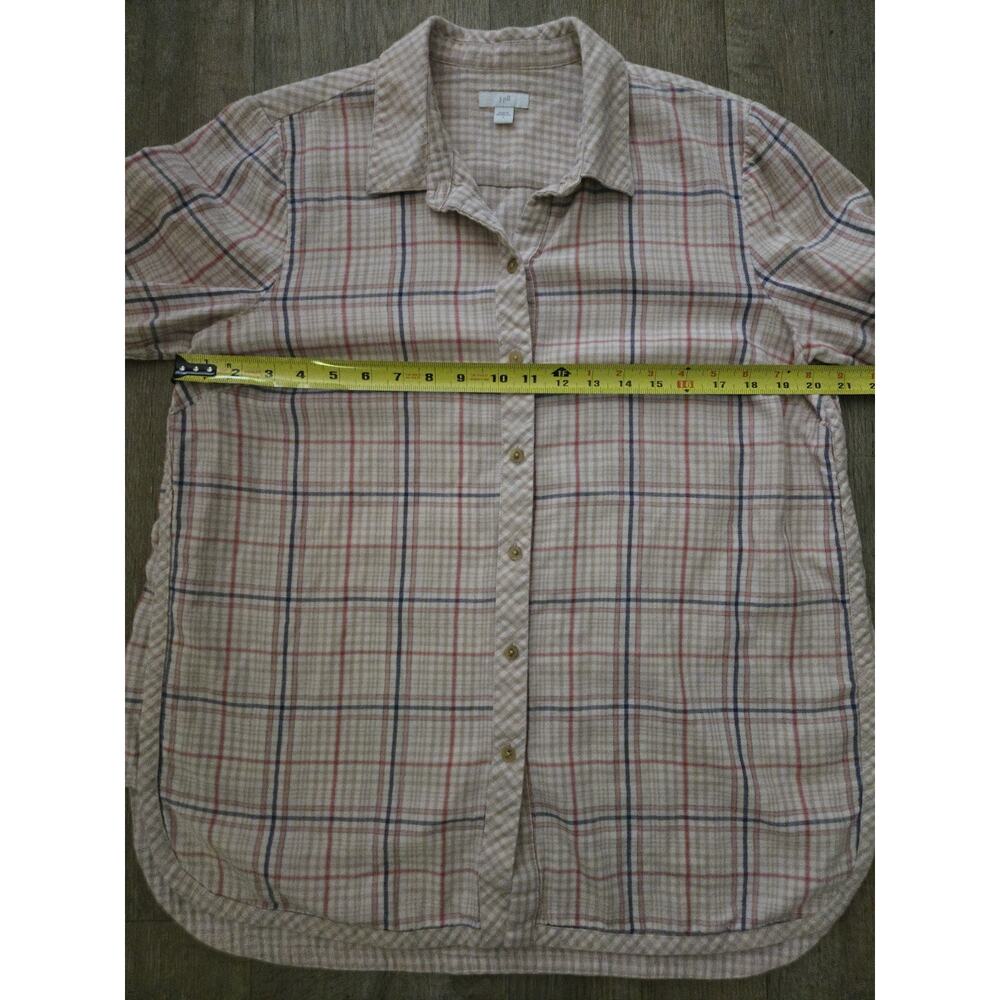 J. JILL Women Size L Flannel Bottom Top Blouse Shirt Plaid Pink 100% Cotton Soft - Picture 6 of 7